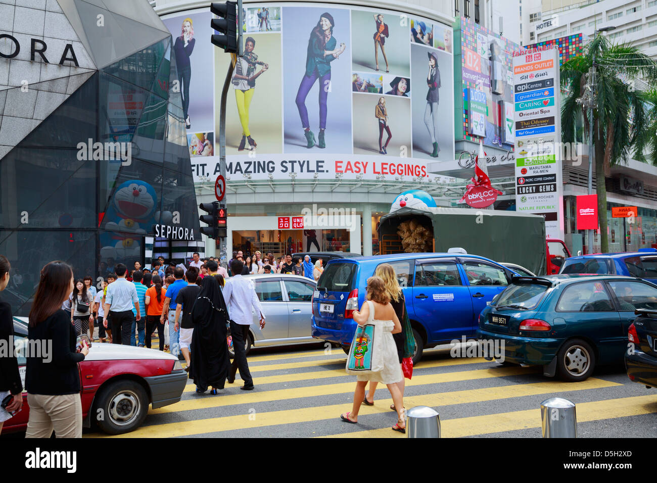 Rush Hour Jalan Bukit Bintang, Kuala Lumpur, Malaysia Stockfoto