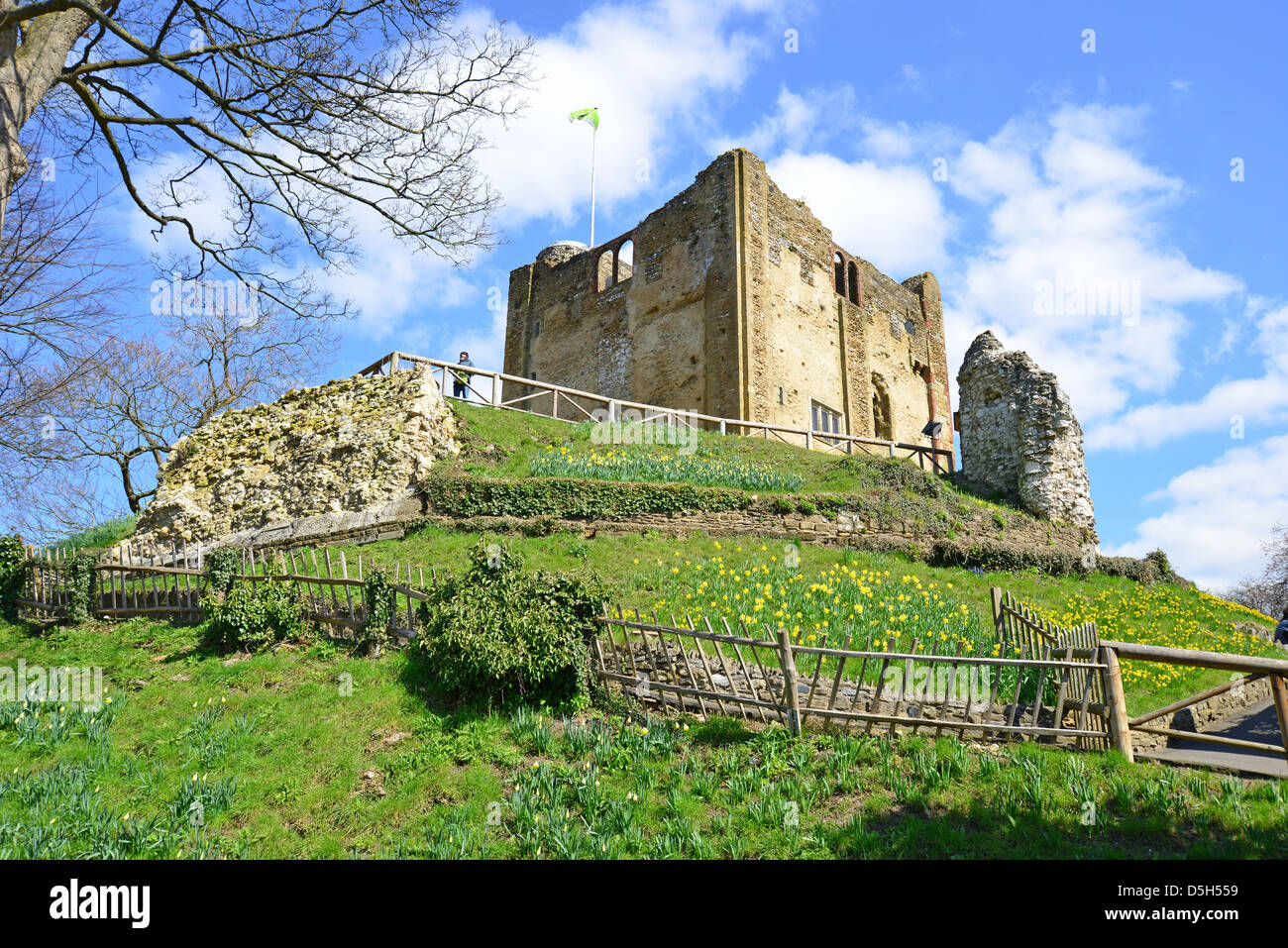 11. Jahrhundert Bergfried, Guildford Castle, Guildford, Surrey, England, Vereinigtes Königreich Stockfoto