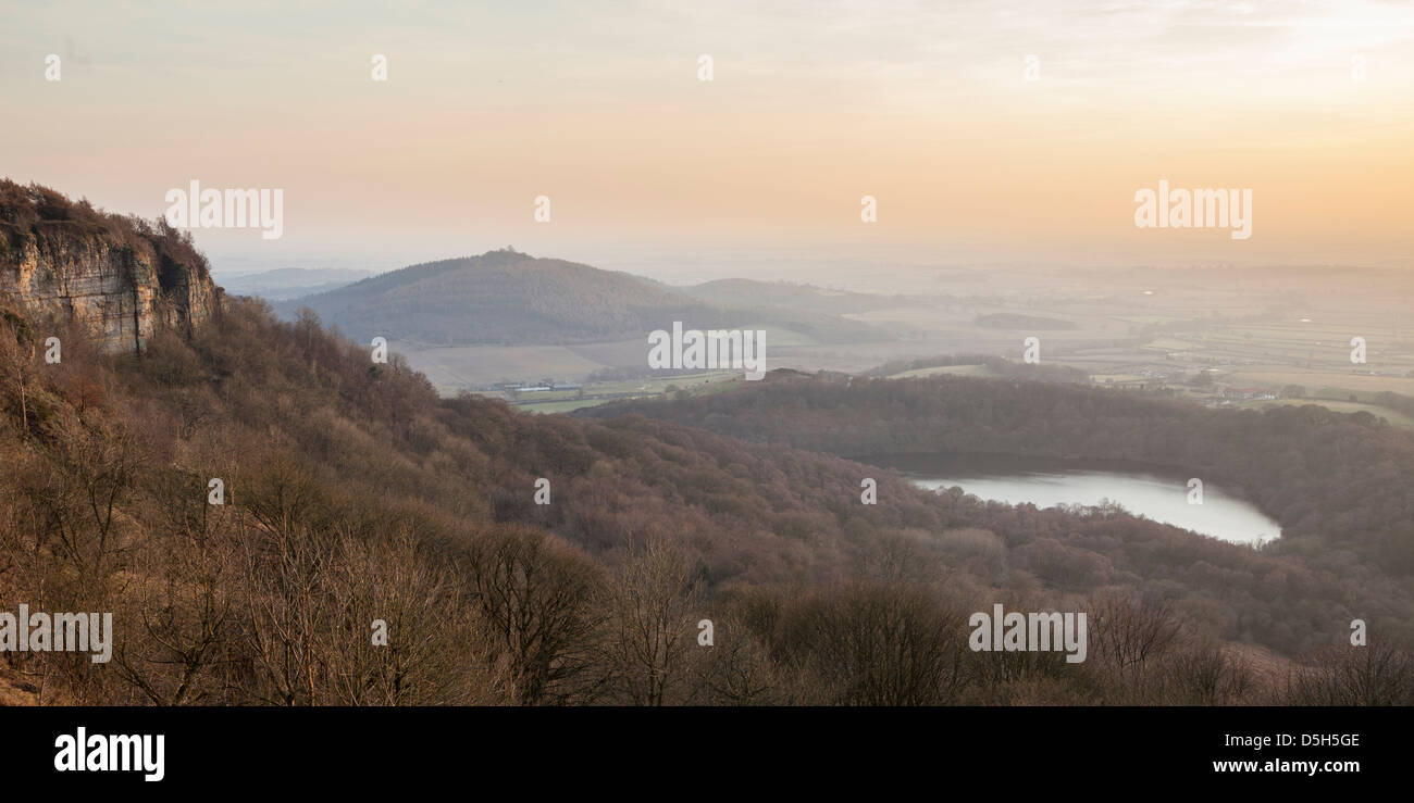 Whitestone Cliff, in der Nähe von Gormire See und Haube Hill von den Cleveland way Sutton Bank, North Yorkshire. Stockfoto