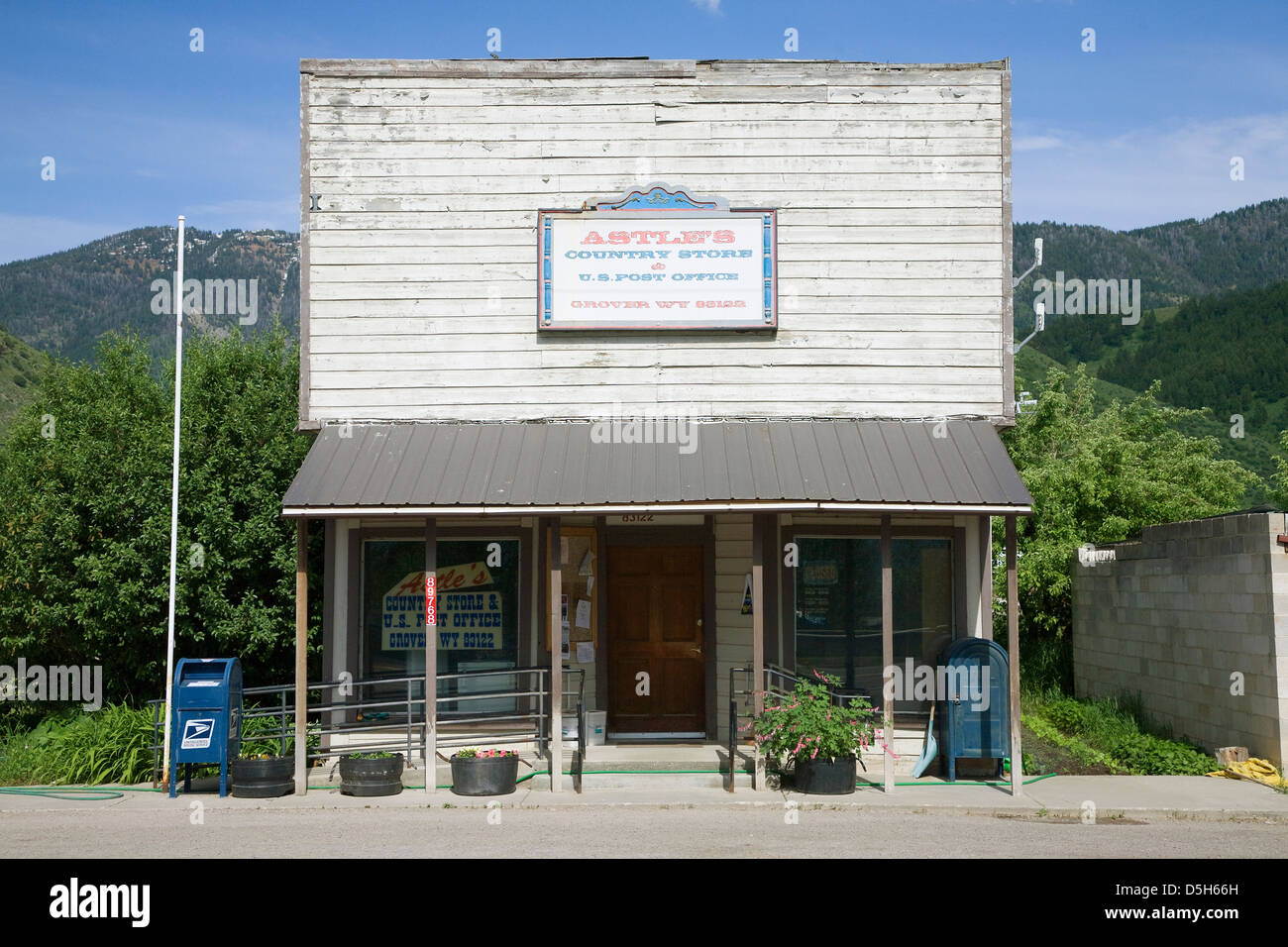 Astle der Dorfladen & uns Post Office, Grover, Wyoming Stockfoto
