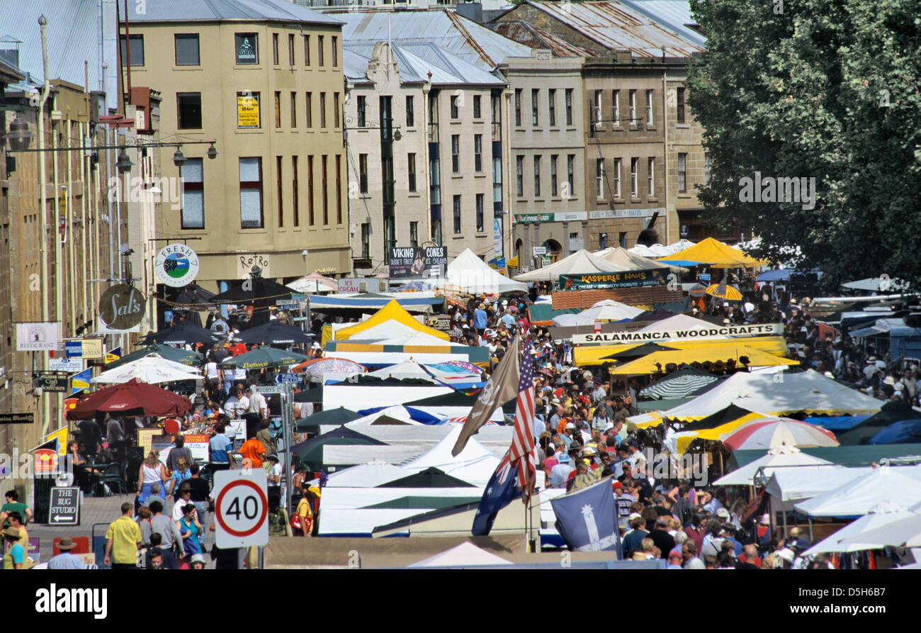 Australien-Tasmanien, Hobart, Samstag um Salamanca Market Stockfoto