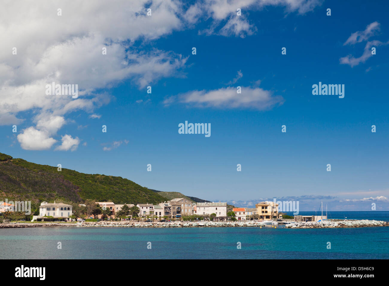 Frankreich, Korsika, Le Cap Corse, Santa Severa, Blick auf die Stadt Stockfoto