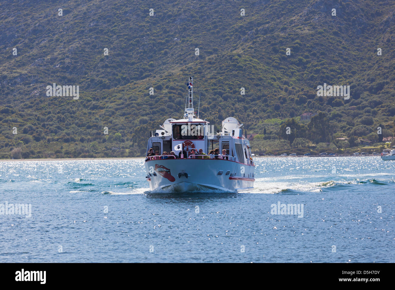 Frankreich, Korsika, Le Nebbio, St-Florent, Touristenboot. Stockfoto