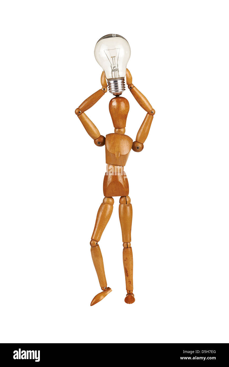Glühbirne-Idee-Konzept mit Dummy (Clipping-Pfad) Stockfoto