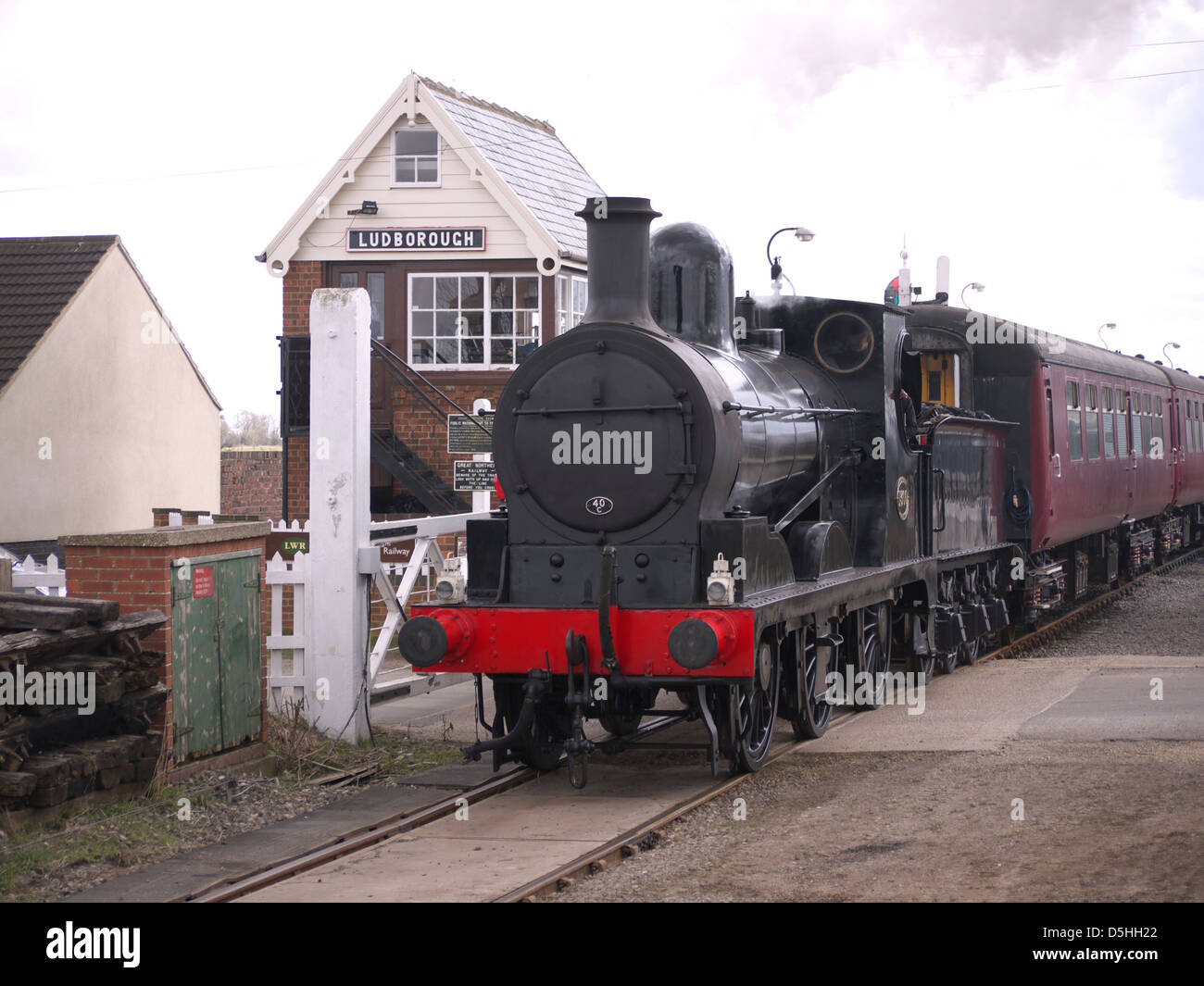 Dampflok Ludborough für North Thoresby, Lincs Wolds Bahn Ostern Gala 2013 verlassen Stockfoto