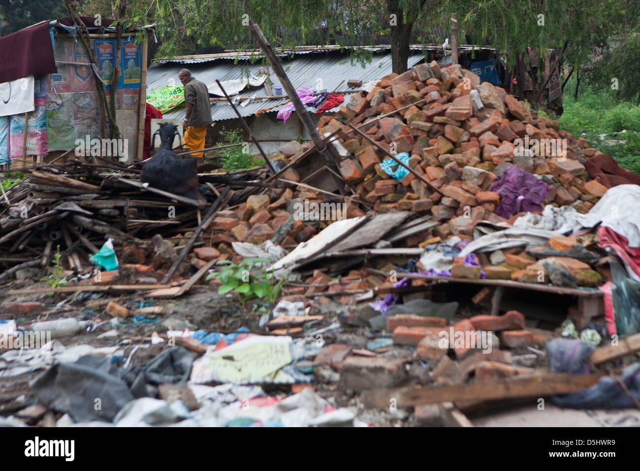 Vereinten Nationen Park in Paurakhi Basti, Kathmandu, Nepal. Einmal ein Slum wohnen viele aber abgerissen durch die Regierungstruppen. Stockfoto