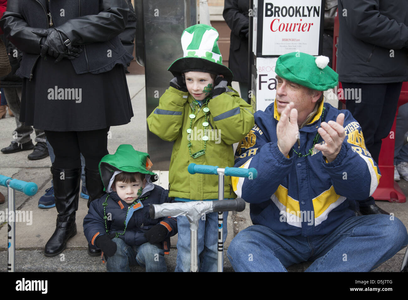 Die jährliche irische Parade in Park Slope, Brooklyn, NY in diesem Jahr wurde am St. Patricks Day, 17. März gefeiert. Stockfoto