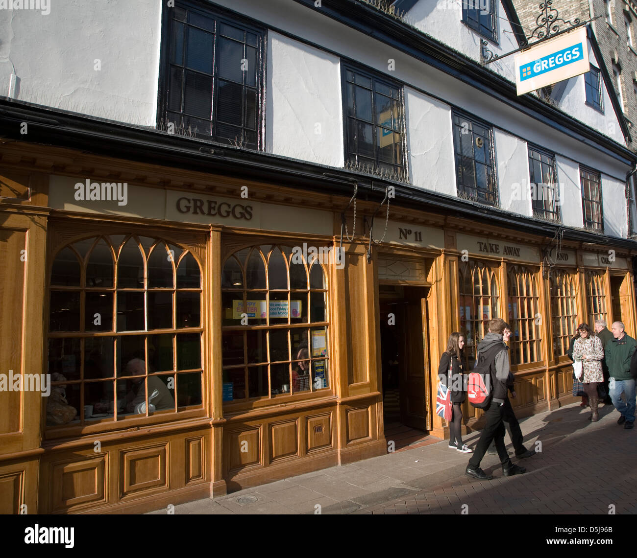 Greggs Bäckerei in Abbeygate Street Bury St Edmunds, Suffolk, England Stockfoto