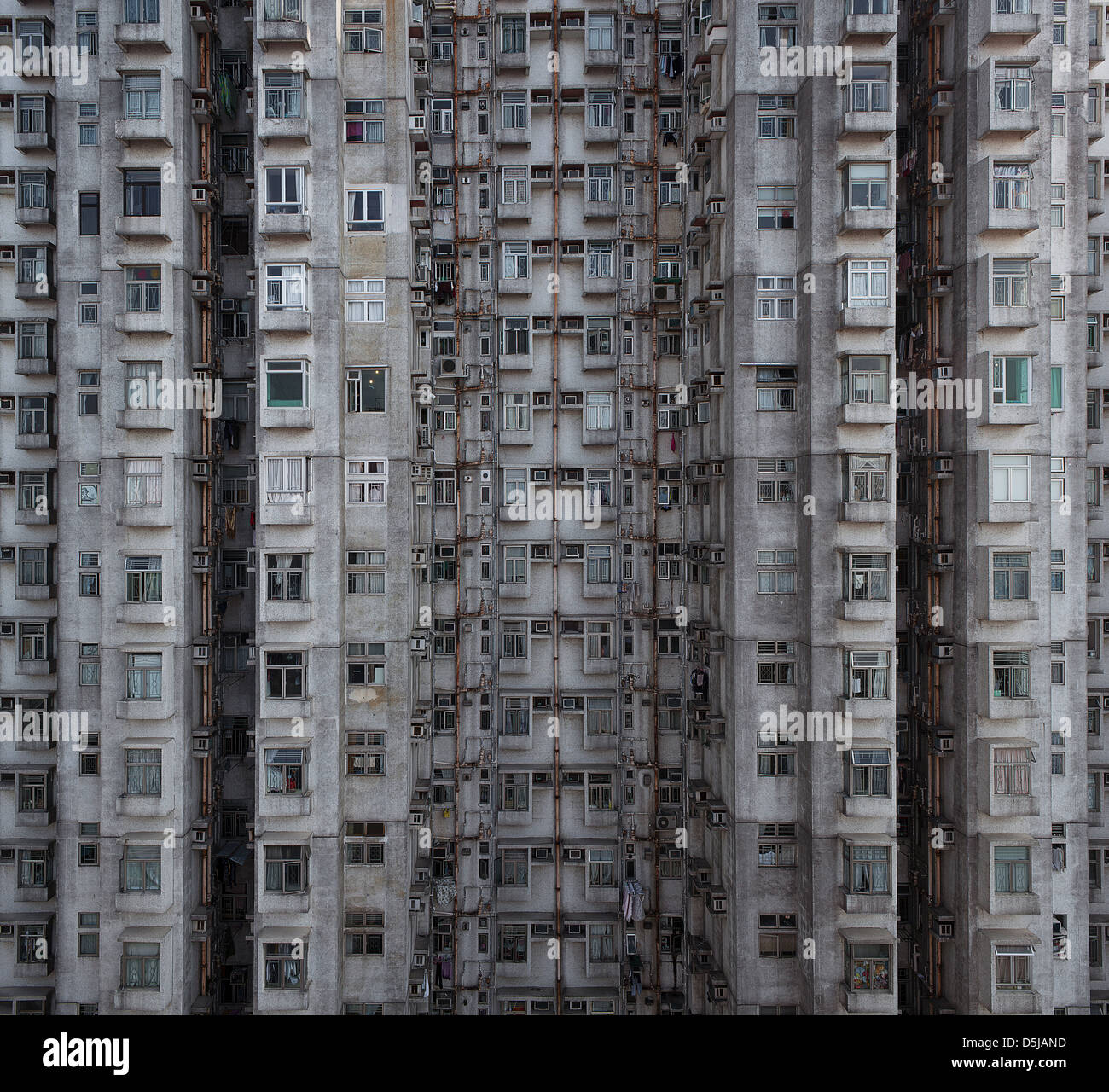 Ein Blick auf eine dicht besiedelte Wohnblock in Hong Kong Stockfoto