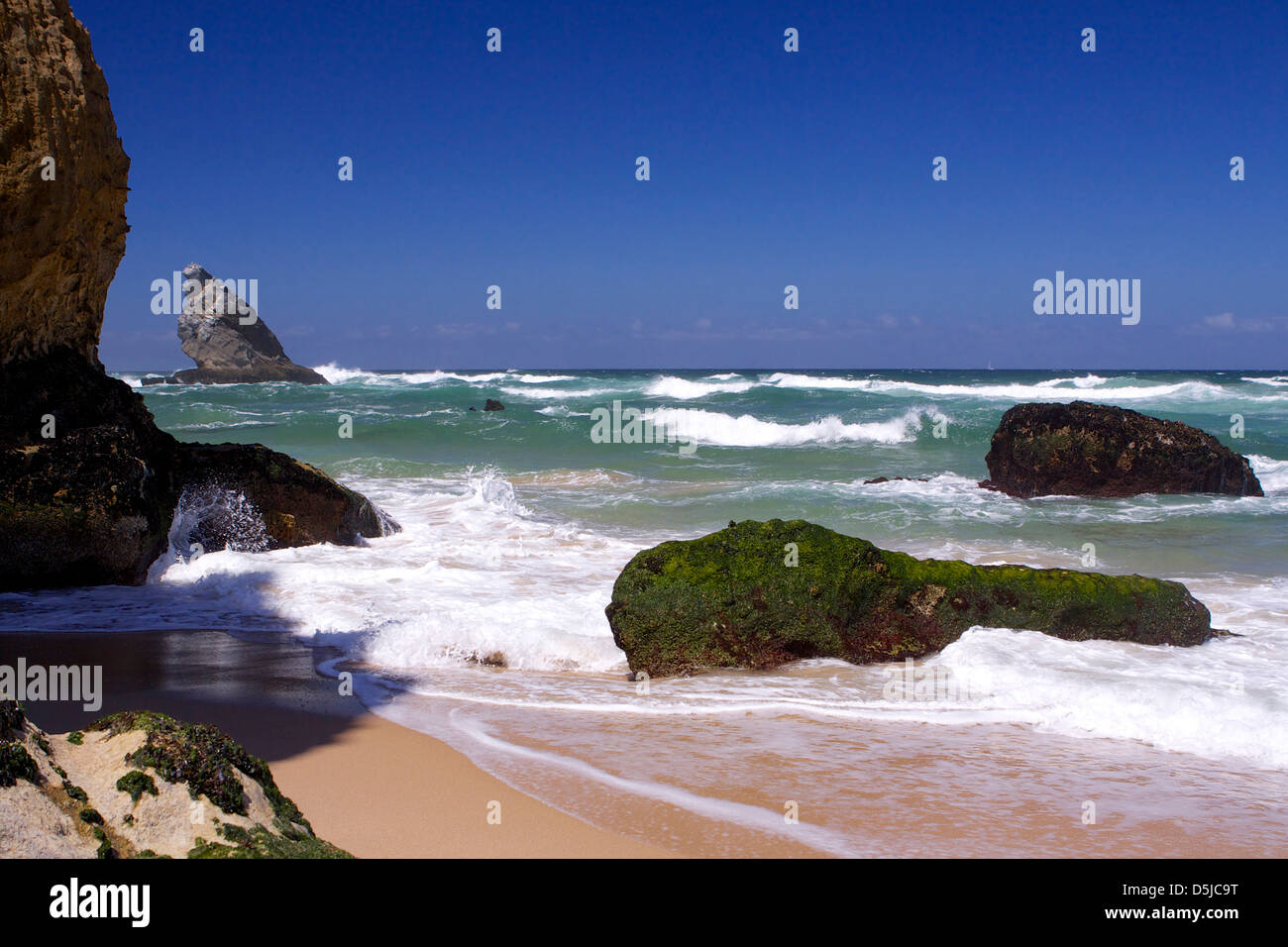 Adraga Strand Colares Portugal Reiseziel Stockfoto