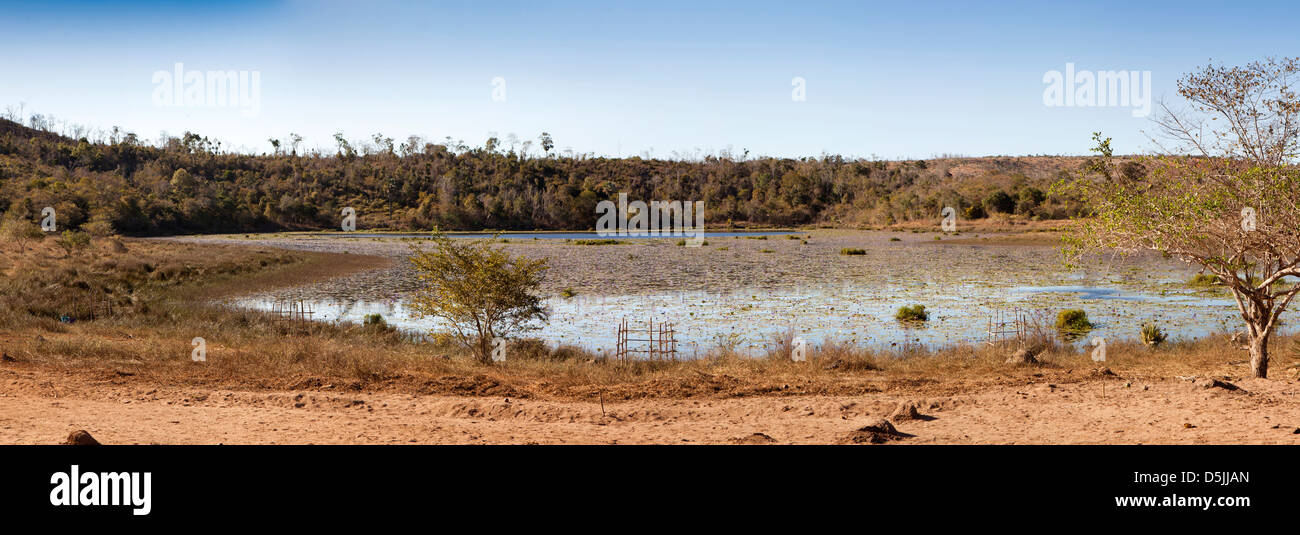 Madagaskar, Matsedroy See, Krokodil Lebensraum, Panoramablick Stockfoto