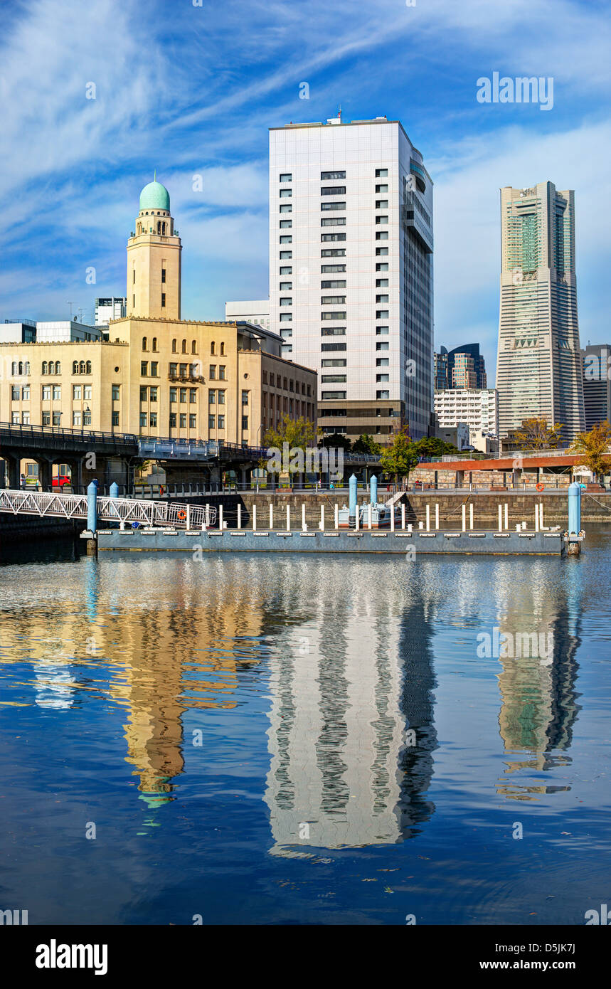 Yokohama Stadtbild an der Bucht Stockfoto