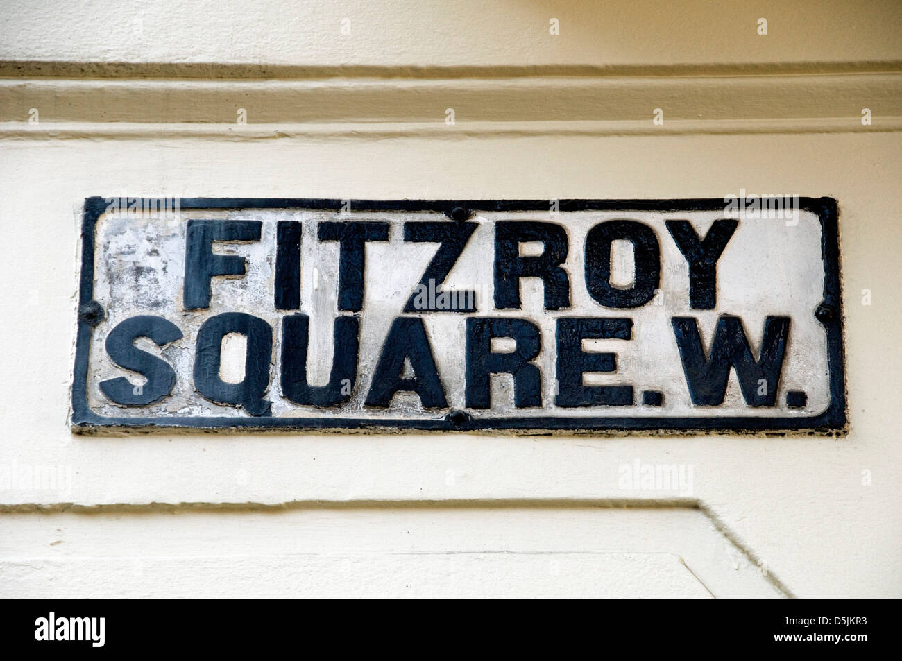 Fitzroy Square W Straßenschild, Fitzrovia, London W1 England UK Stockfoto