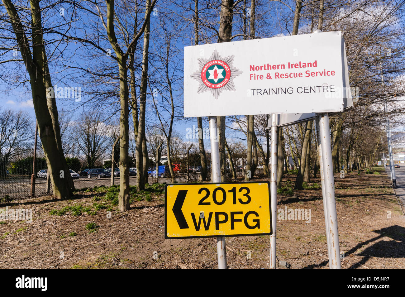 Melden Sie für 2013 WPFG im Nordirland Feuer und Rettung Service Training Center Stockfoto