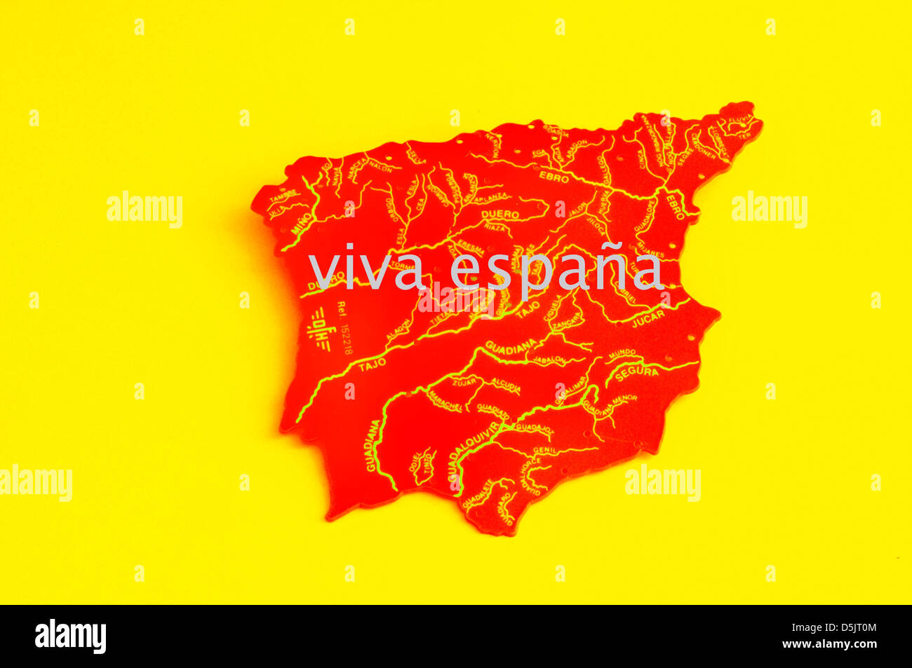 Spanien Karte, gelbe rote VIVA ESPAÑA Country Europeen Land CEE Stockfoto