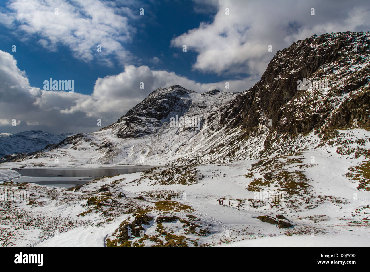 Winter im englischen Lake District - eine klassische Ansicht der Pavey Lade im Frühjahr Stockfoto