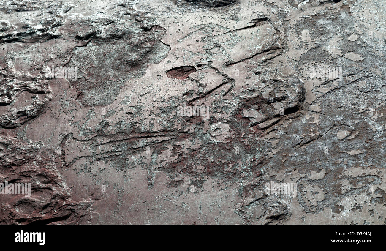 Prähistorische Felszeichnungen in Oukaimeden Skigebiet im hohen Atlas-Gebirge in Marokko Stockfoto