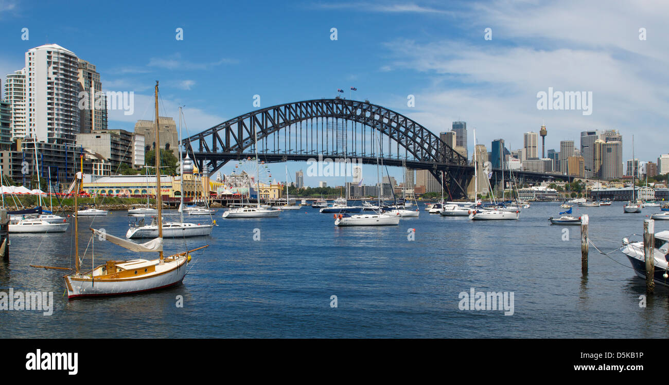 Lavender Bay und Sydney Harbour Bridge Australien Stockfoto