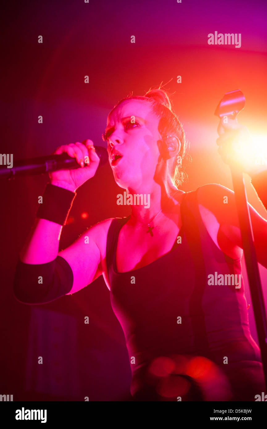 Chicago, USA. 3. April 2013. Shirley Manson des alternative-Rock Band Garbage erklingt in The Riviera Theatre in Chicago, USA. Bildnachweis: Max Herman /Alamy Live-Nachrichten Stockfoto