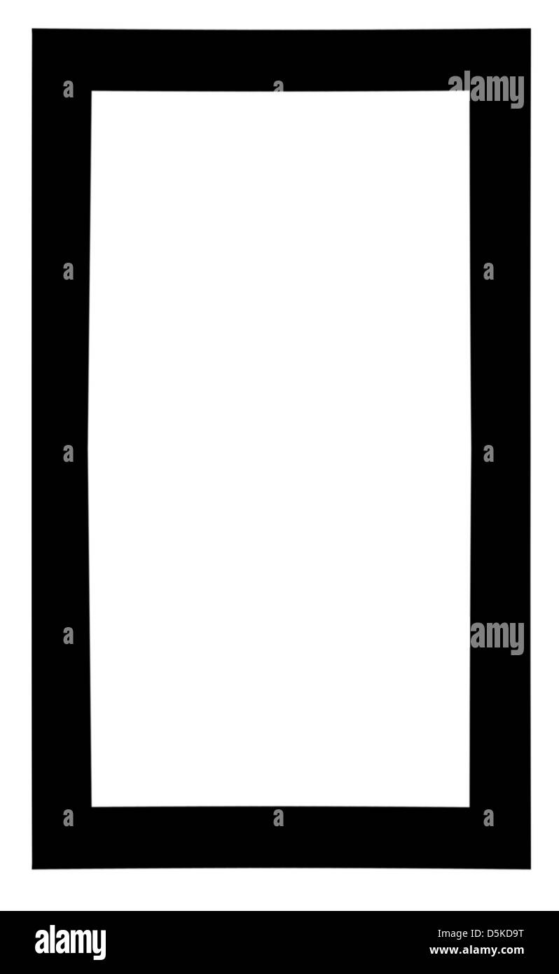 Schwarzes Bild Rahmen Holz weißen Hintergrund isoliert. Stockfoto