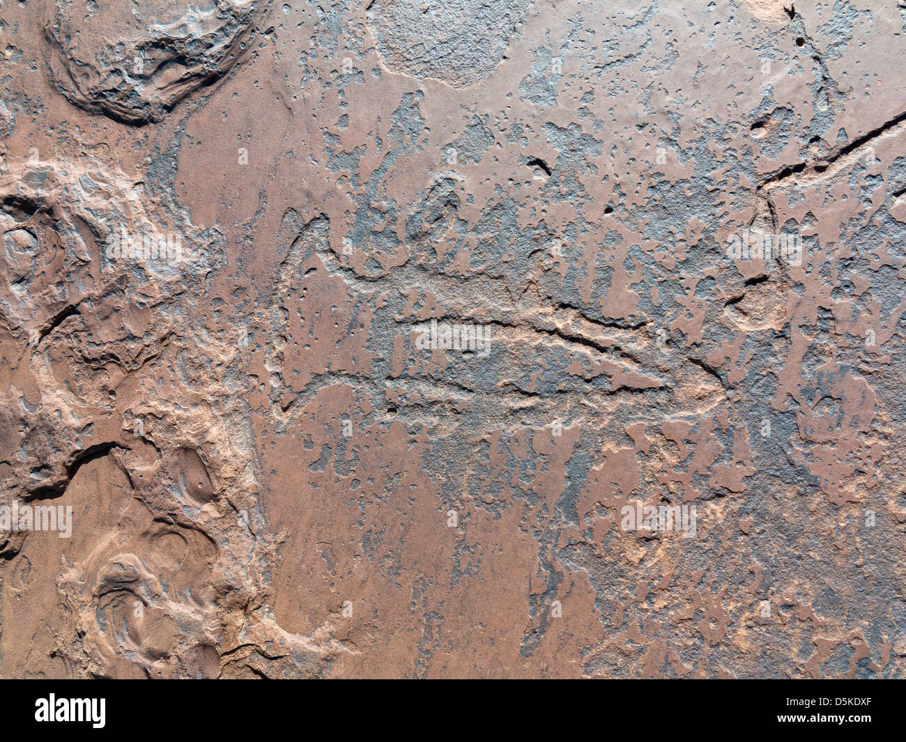 Prähistorische Felszeichnungen in Oukaimeden Skigebiet im hohen Atlas-Gebirge in Marokko Stockfoto