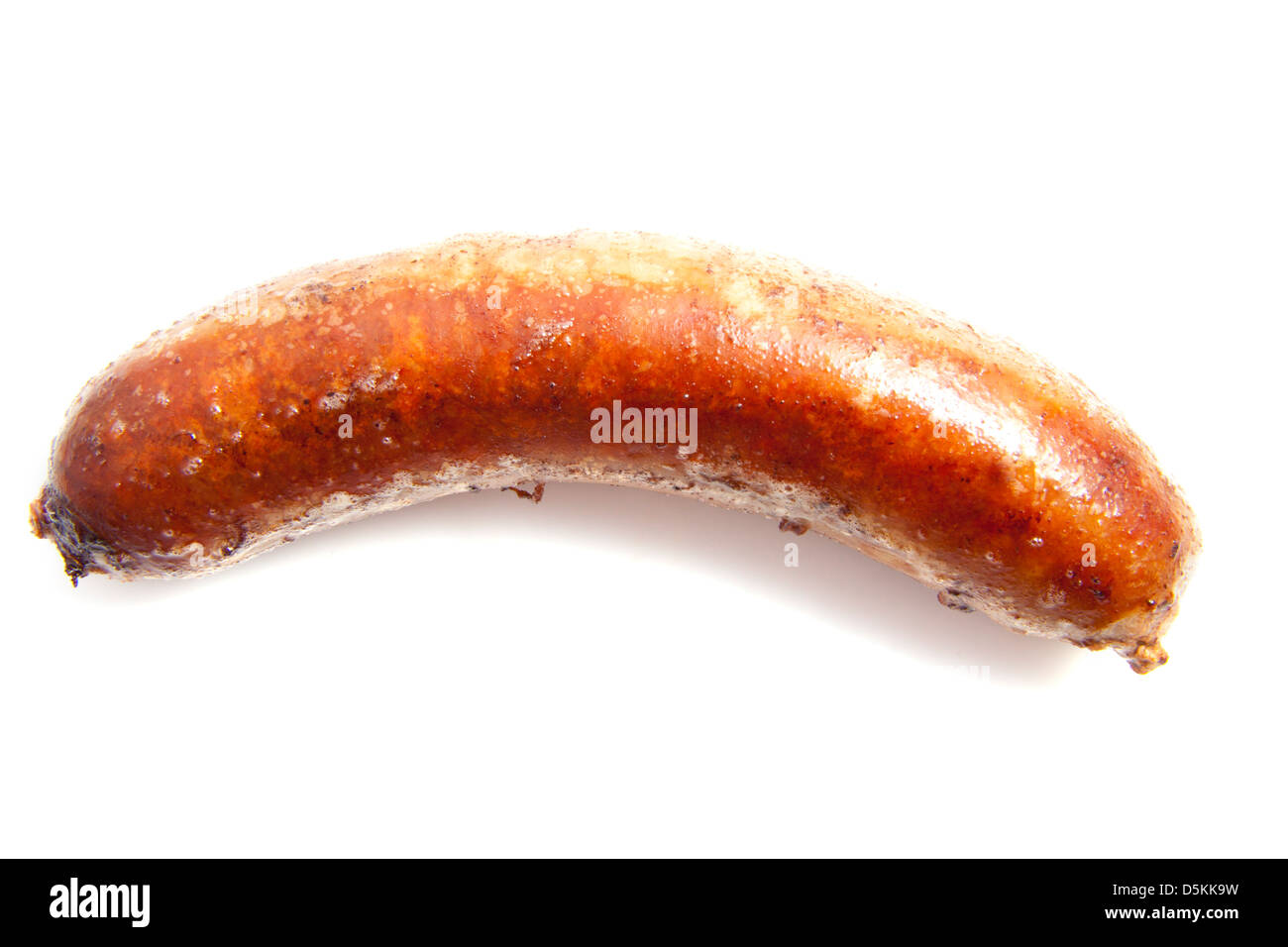 Deutsche Wurst isoliert auf weißem Hintergrund Stockfoto