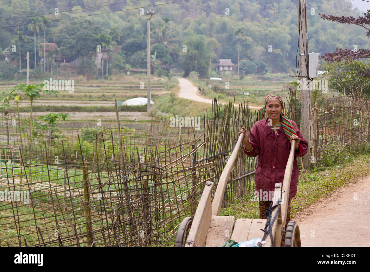 Mai Chau ist eine fruchtbare Region der Provinz Hoa Binh und Hill Tribe Gruppen Leben eine traditionelle Landleben. Stockfoto