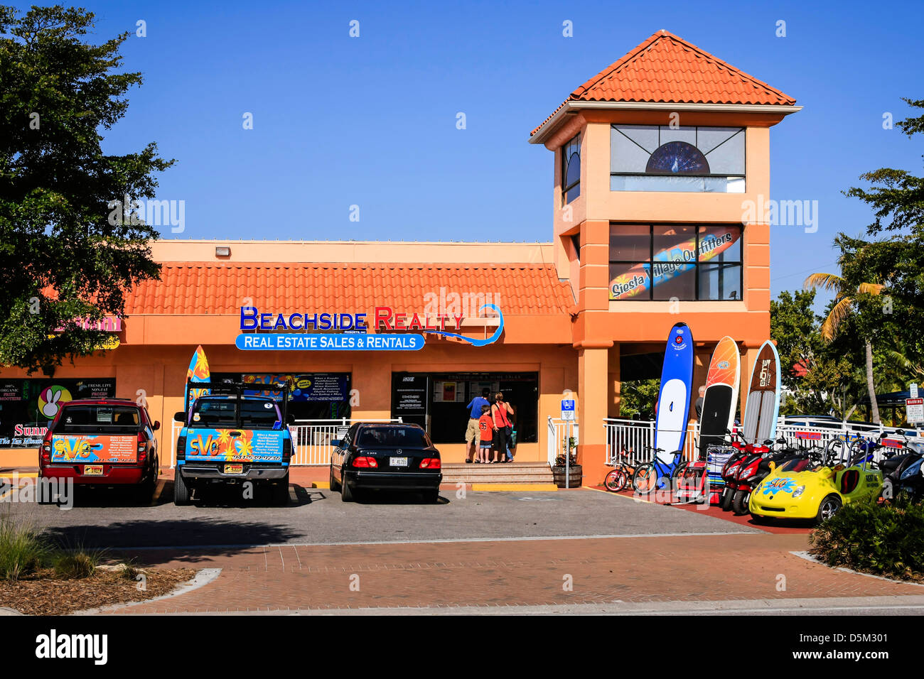 Siesta Key Beach Unterkunft Vermietung am Main St SK Dorf Florida Stockfoto