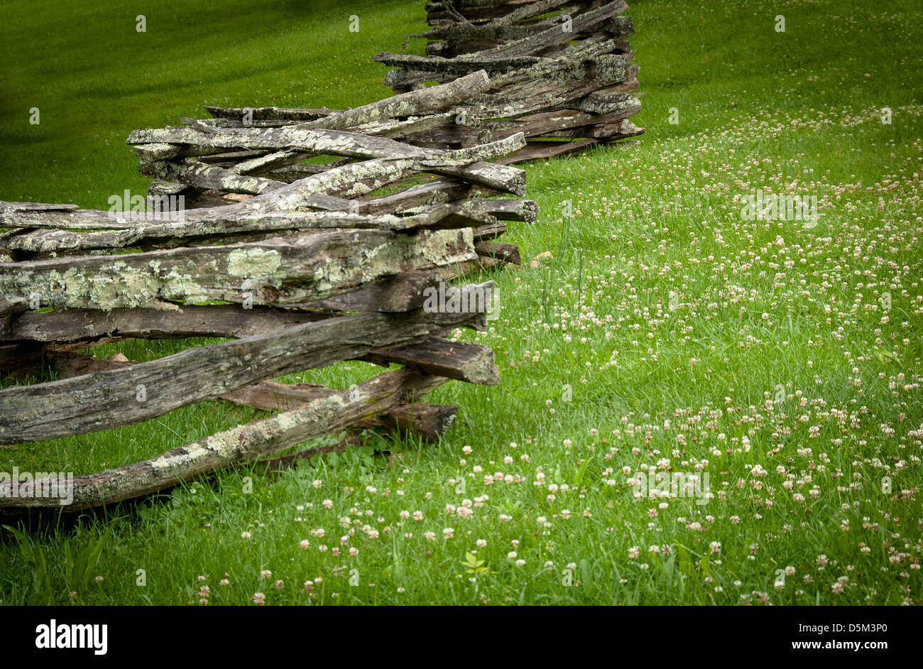 Alten hölzernen Zaun in der Nähe von Zebulon Baird Vance Geburtsort Stockfoto