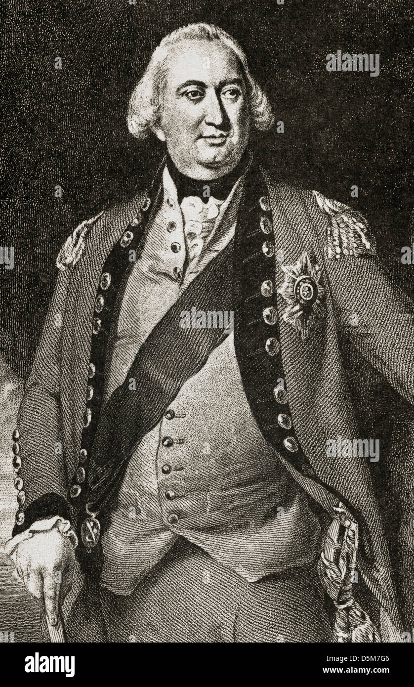 Charles Cornwallis, 1. Marquess Cornwallis (1738-1805). Britischer Offizier. Gravur. Stockfoto