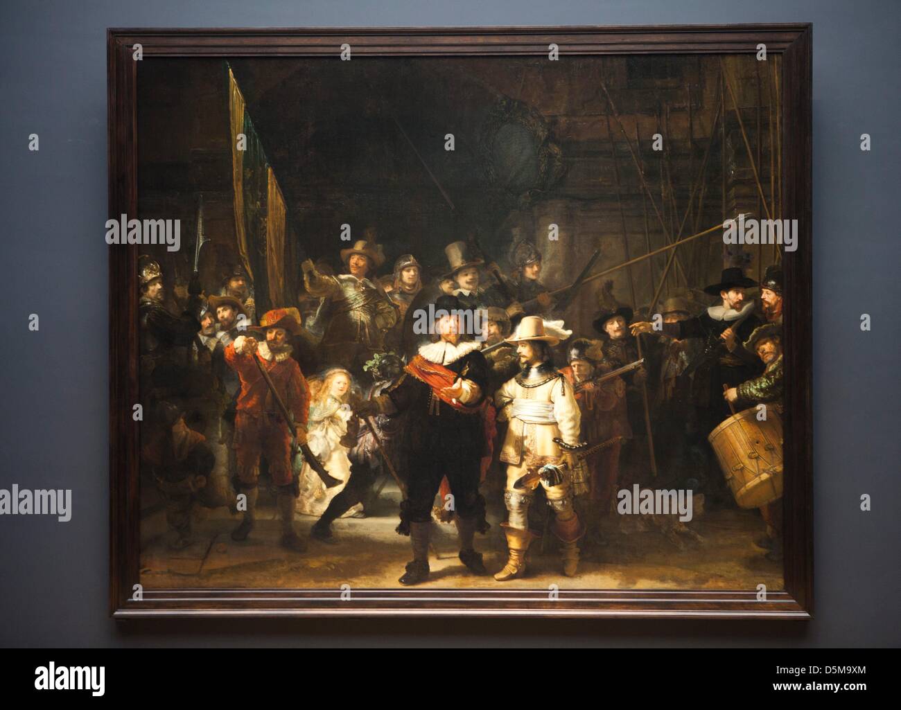 de-Nachtwache von Rembrandt van Rijn, Nachtwache im rijksmuseum Stockfoto