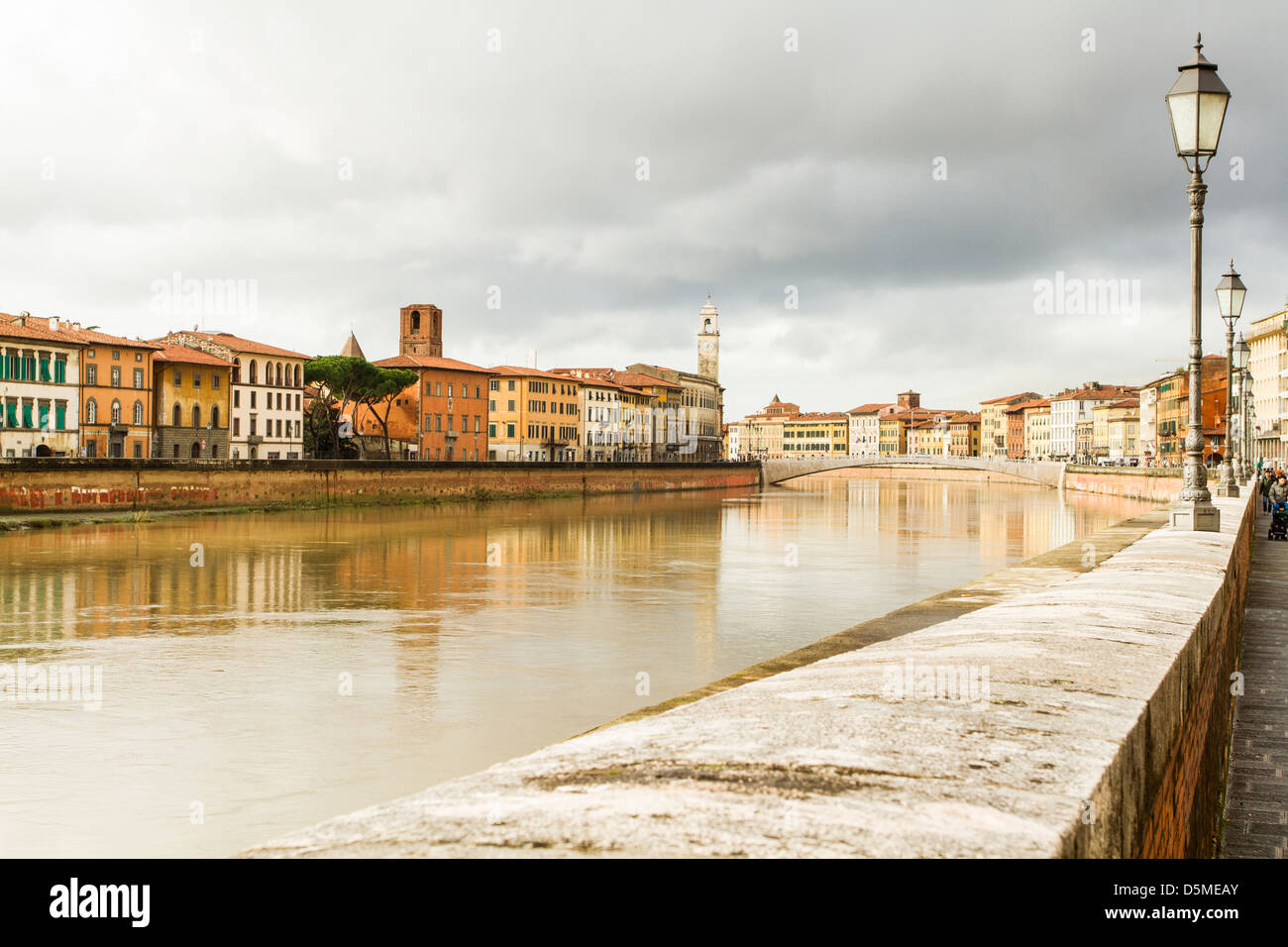 Fluss Arno. Stockfoto