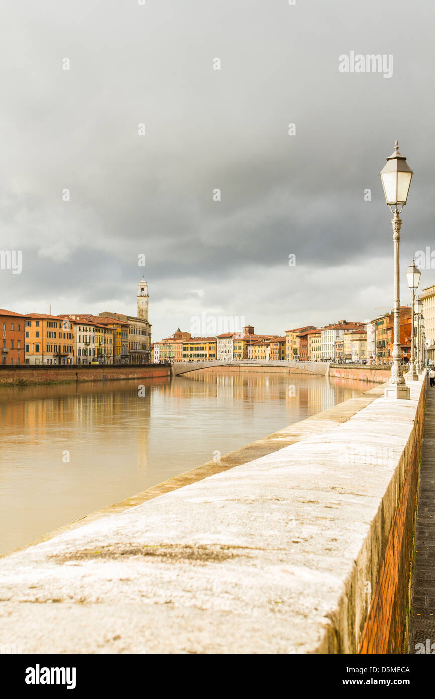 Fluss Arno. Stockfoto