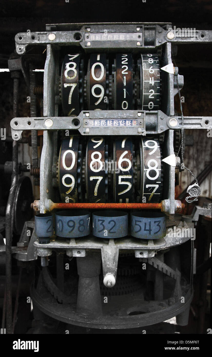 Alte Benzin Pumpe Innereien Stockfoto