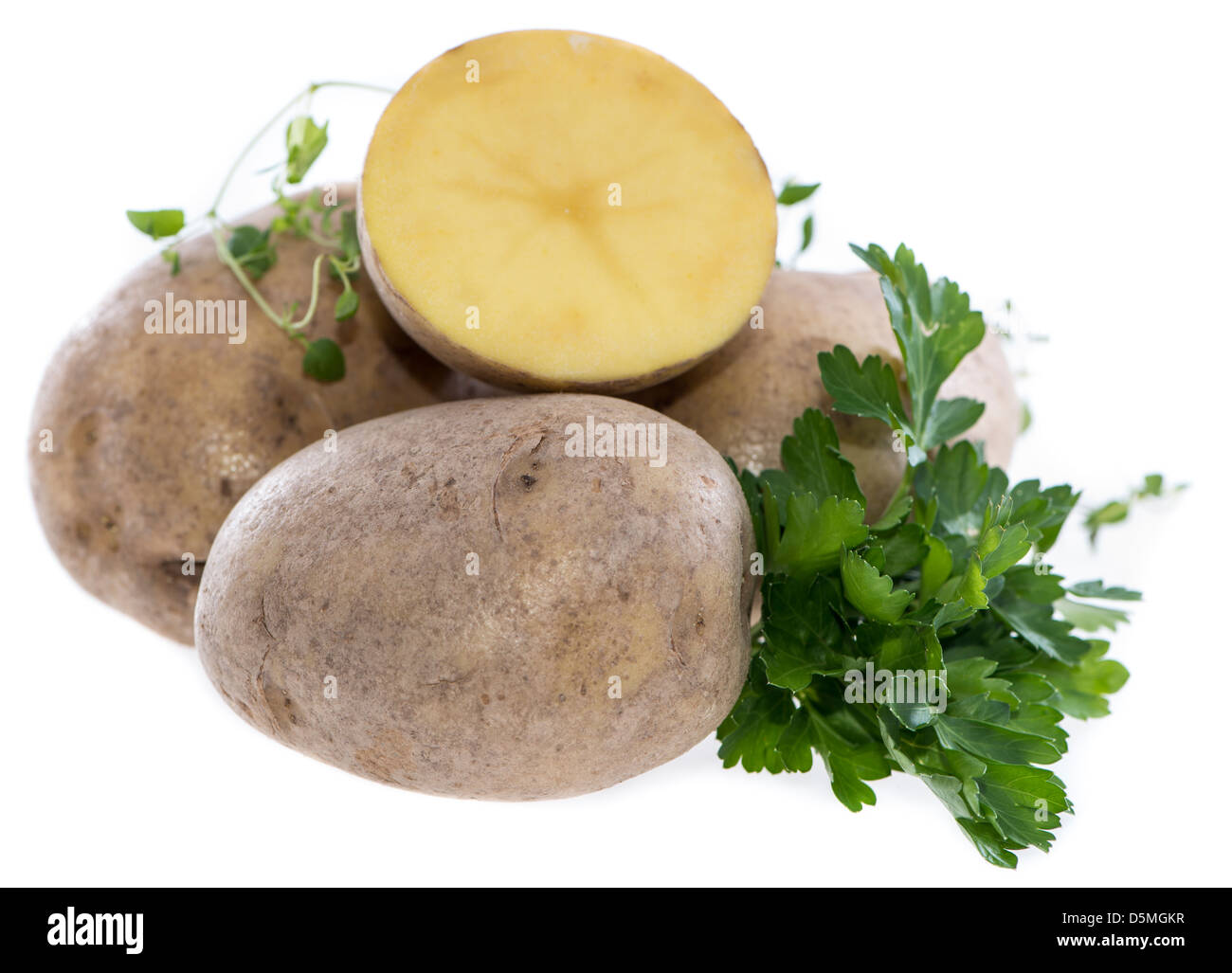 Kartoffeln isoliert auf weißem Hintergrund Stockfoto