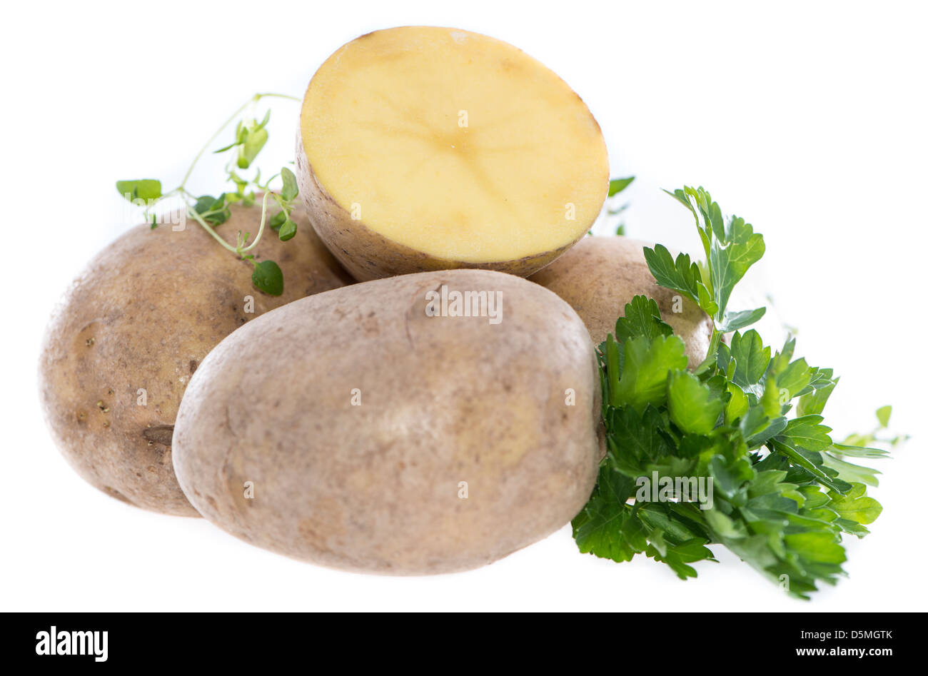 Kartoffeln isoliert auf weißem Hintergrund Stockfoto