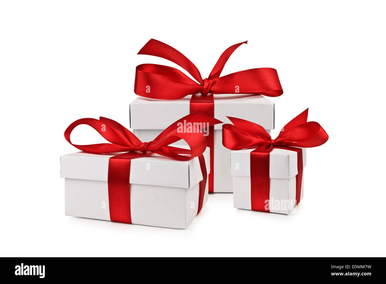 Reihe von Geschenk-Box isoliert Stockfoto