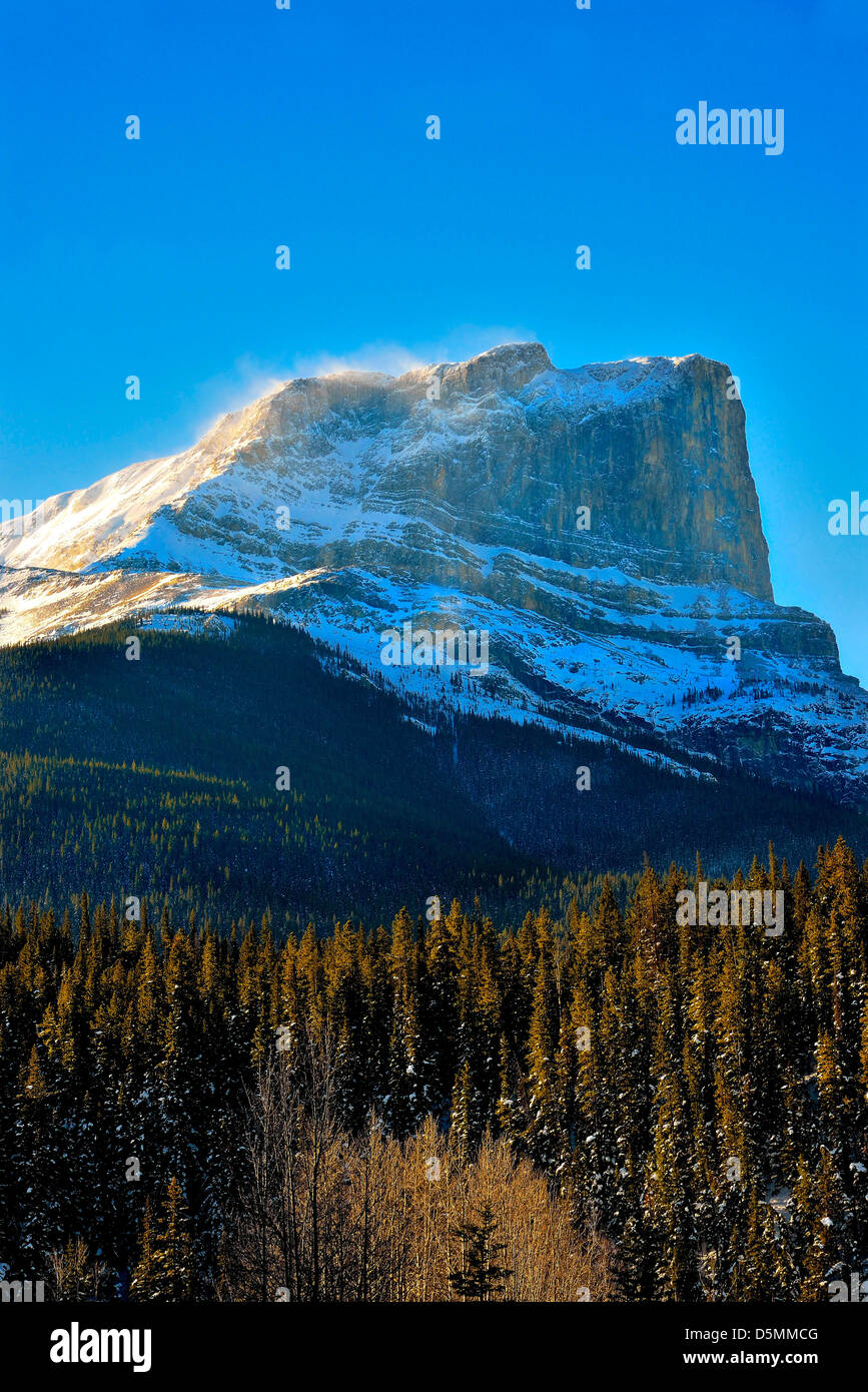 Roche Miette Berg in Jasper Nationalpark Alberta Kanada. Stockfoto