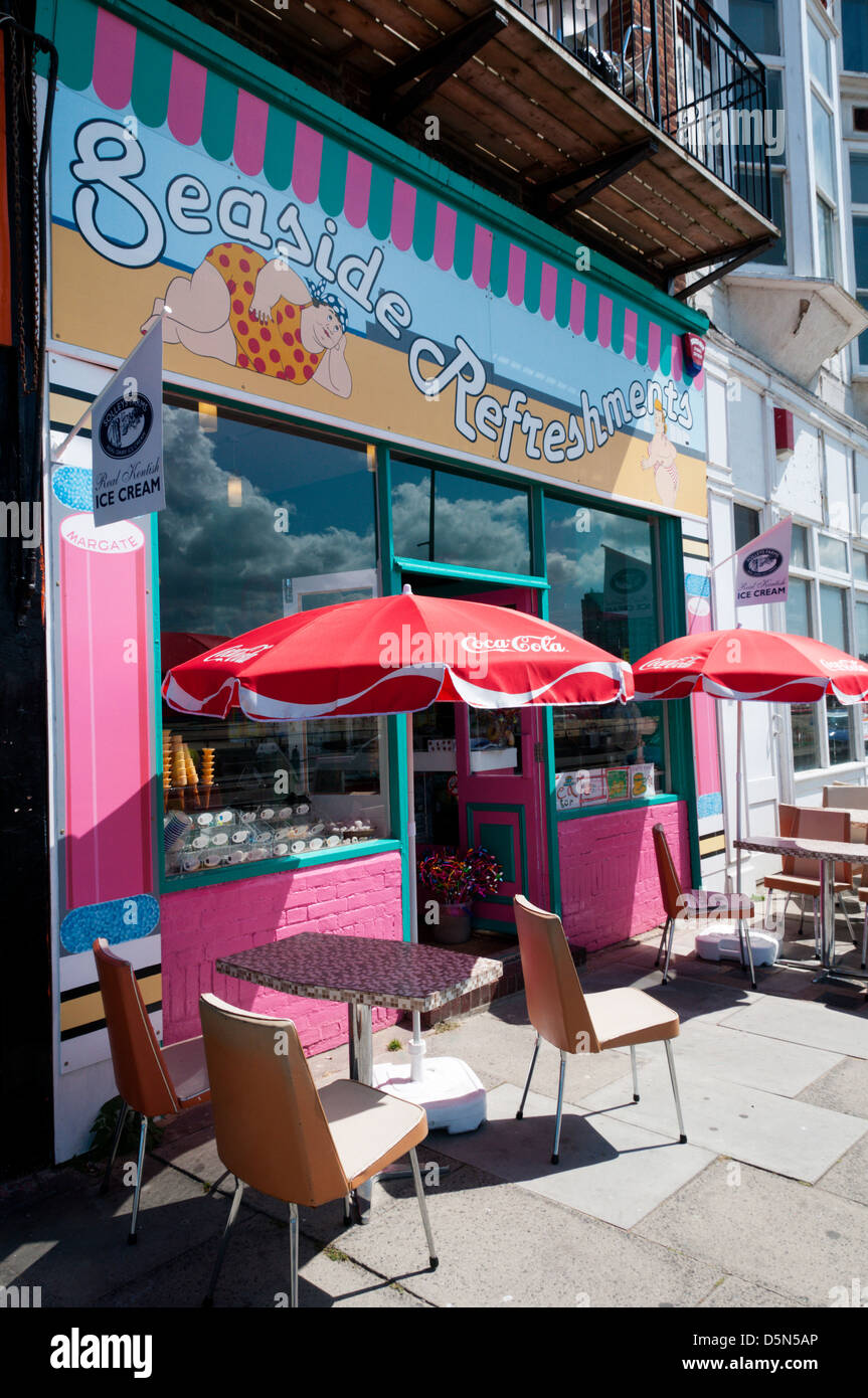 Café am Meer Erfrischungen in Margate, Kent Stockfoto