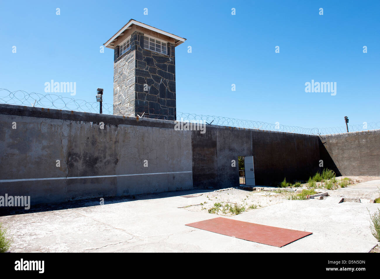 Der Wachturm auf Robben Island, Cape Town, Südafrika. Stockfoto