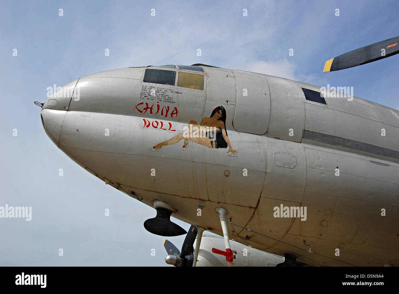Curtiss C-46 Commando, Flughafen Camarillo, Kalifornien Stockfoto