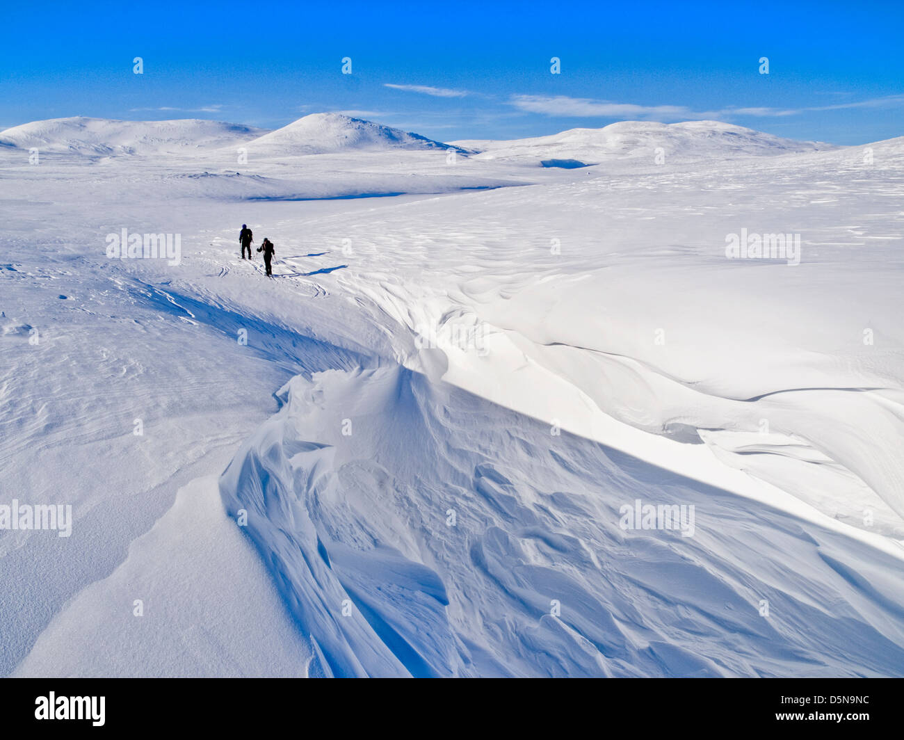 Skitouren in den Bergen von Nord-Norwegen / Finnland Grenzgebiet Stockfoto