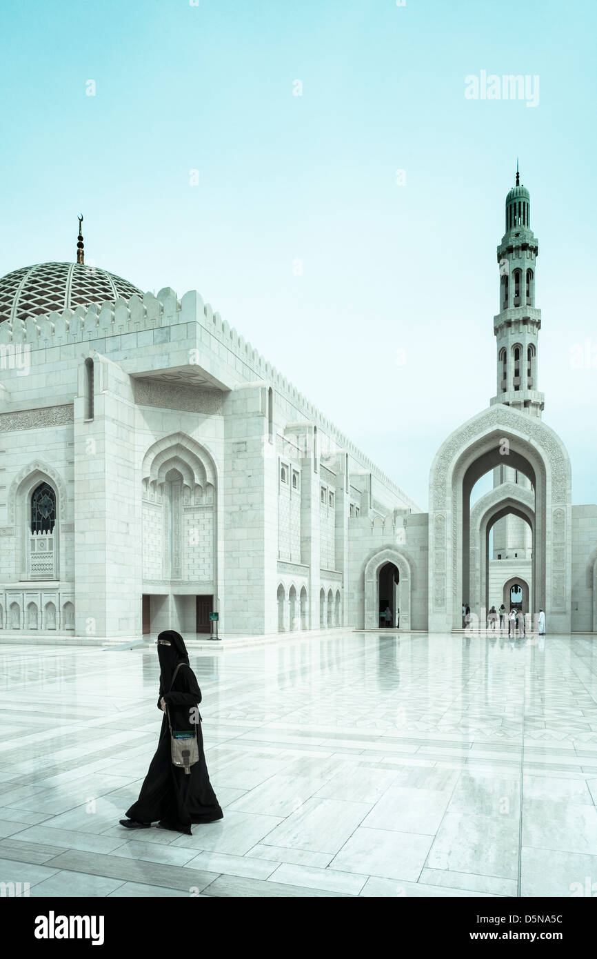 Sultan Qaboos Grand Moschee in Muscat Oman Nahost Stockfoto