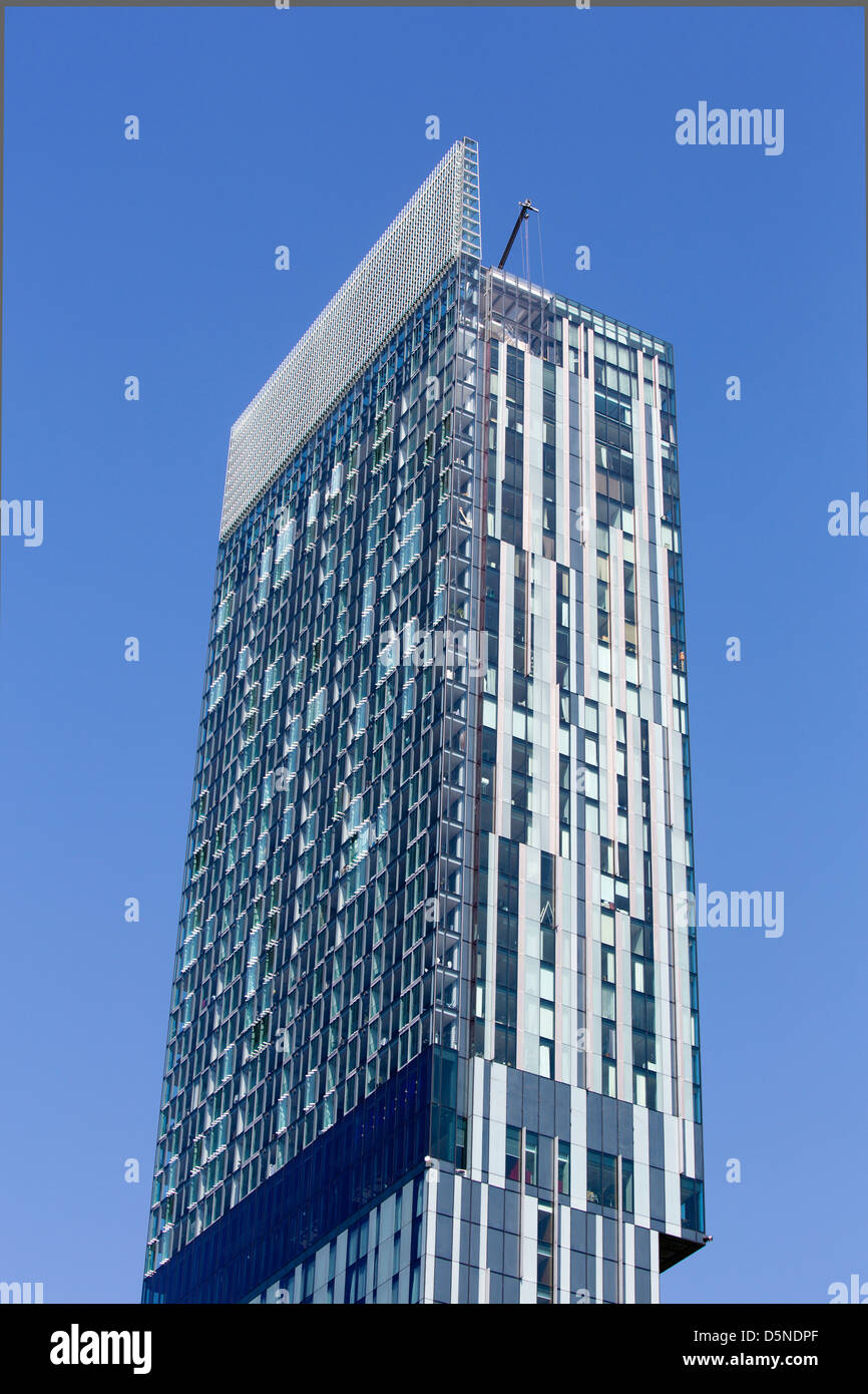 Ian Simpson Architekt entwarf Beetham Tower Windows am Deansgate Manchester nördlichen England UK Beetham Tower Stockfoto