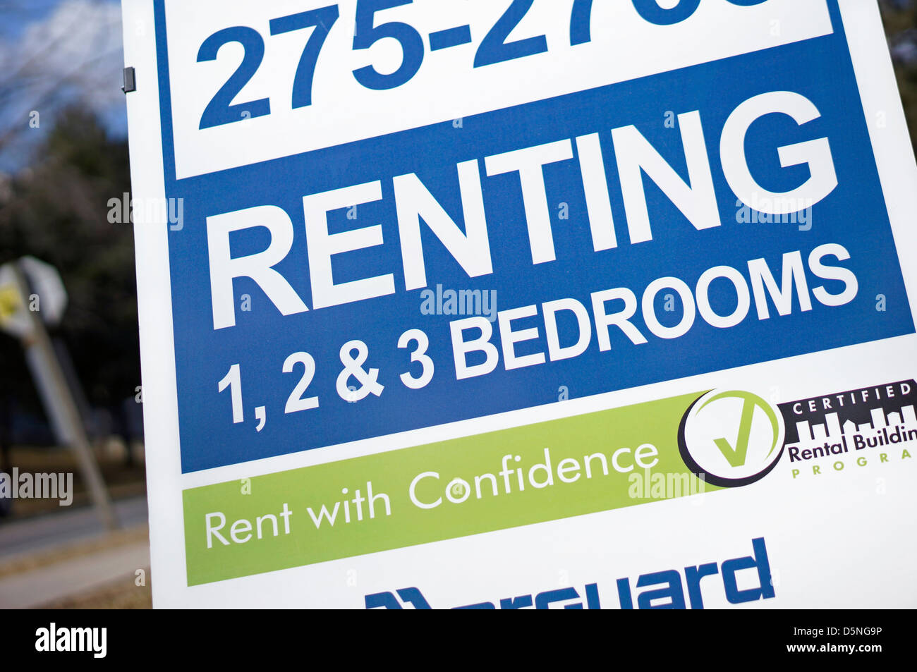 Mieten Sie Zeichen, Wohnungen zu vermieten, Ontario, Kanada Stockfoto Mieten Sie Zeichen, Wohnungen zu vermieten, Ontario, Kanada Stockfoto