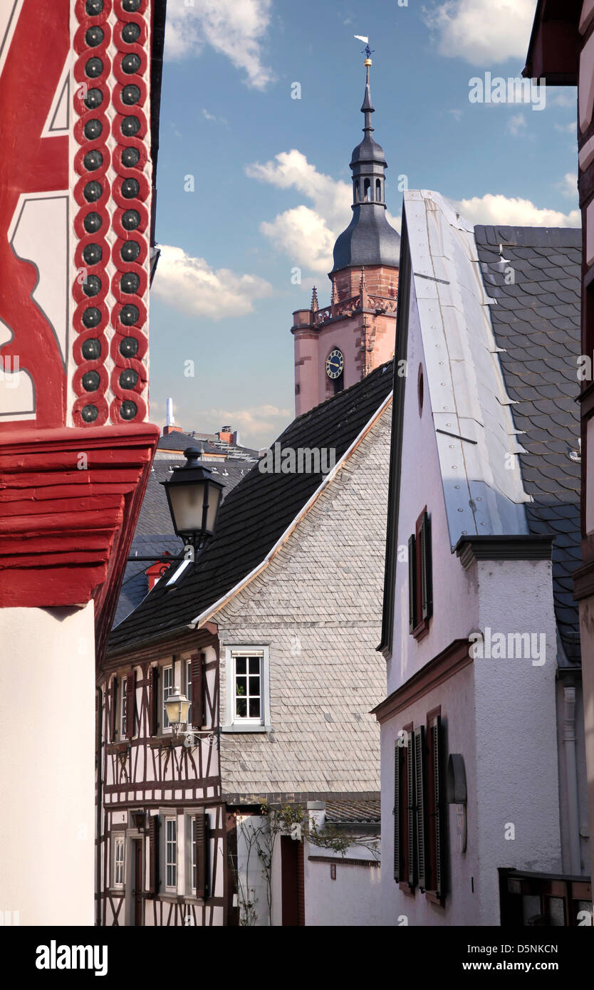 Alte Gasse in Eltville, Rheingau, Hessen, Deutschland Stockfoto