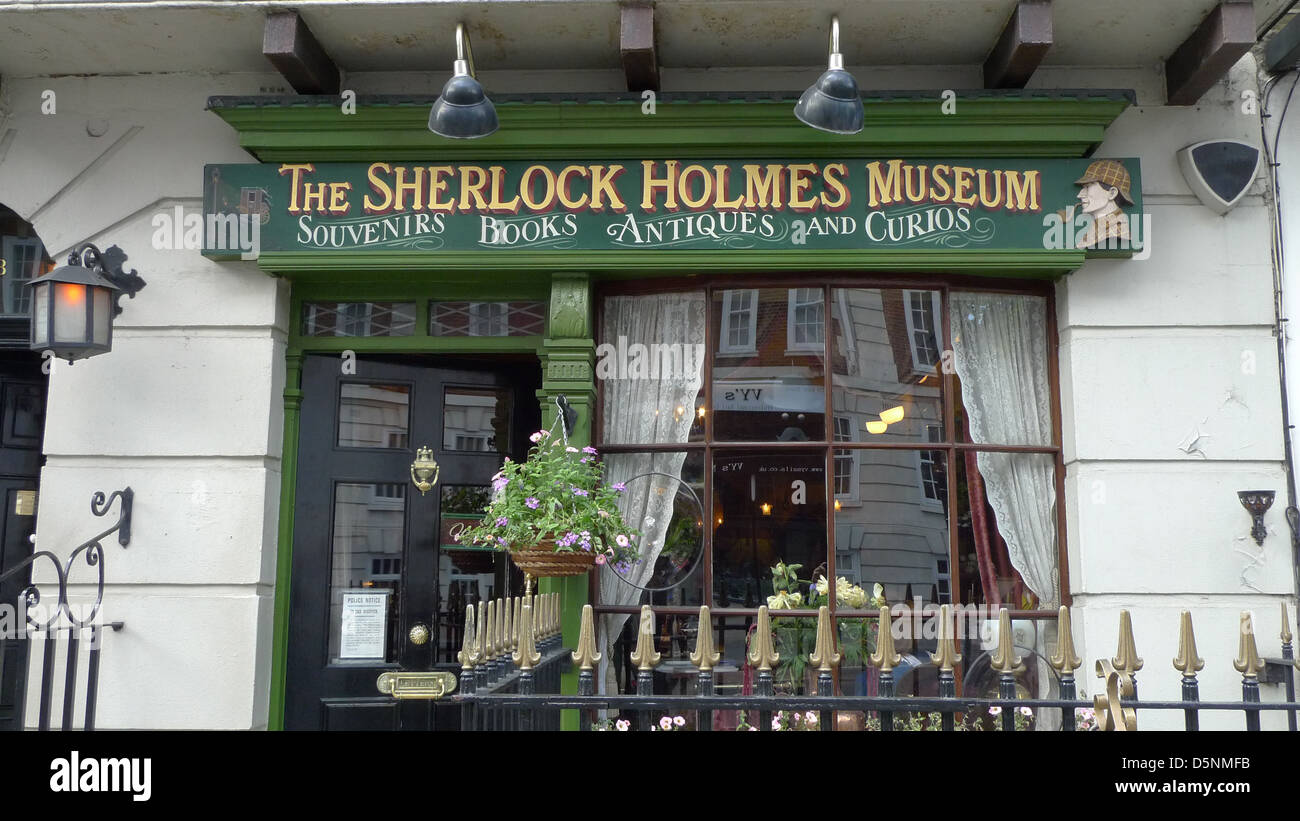 Das Sherlock Holmes Museum in der Baker Street in London, Vereinigtes Königreich. Stockfoto