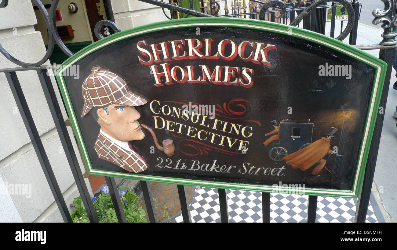 Das Sherlock Holmes Museum in der Baker Street in London, Vereinigtes Königreich. Stockfoto