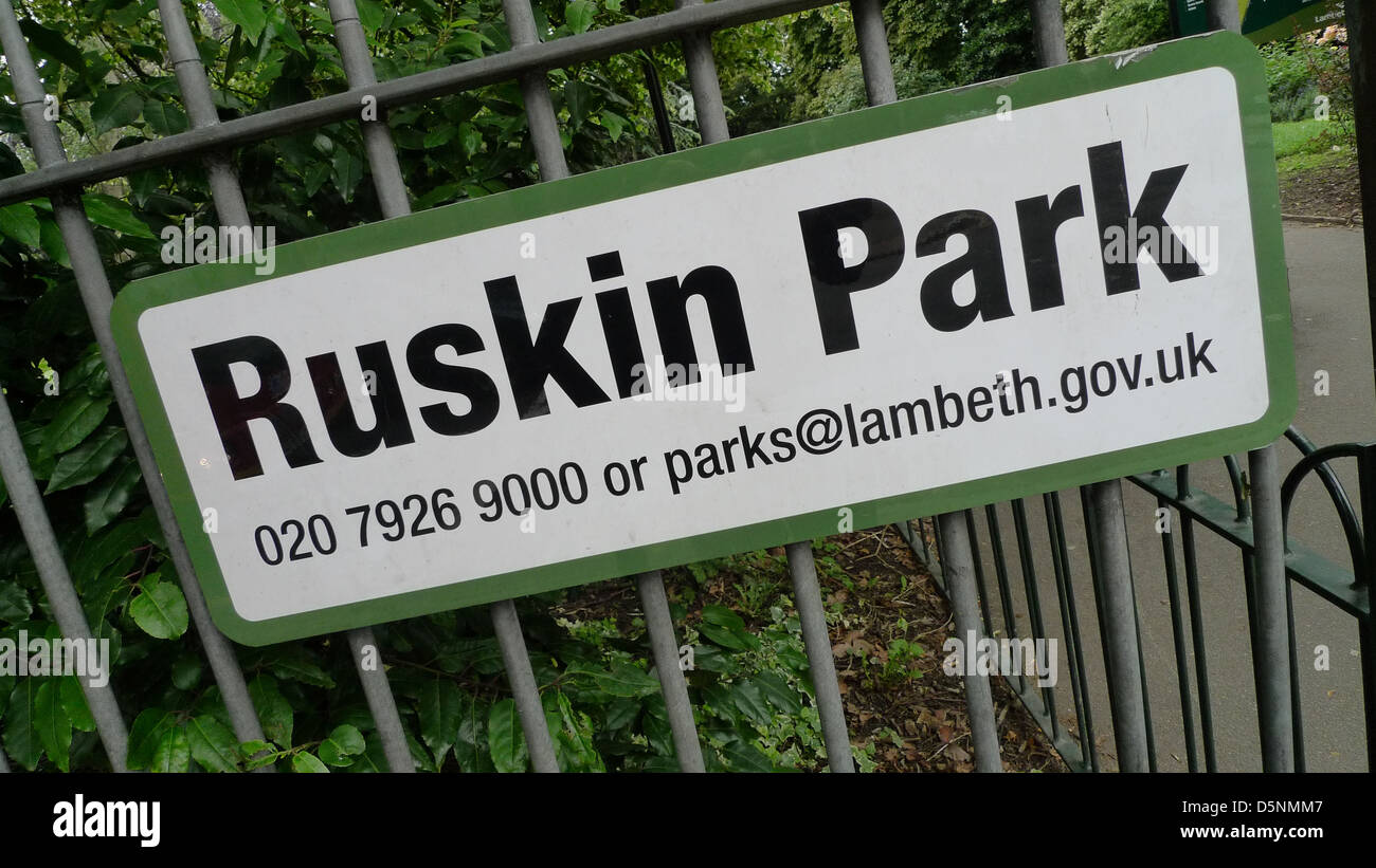 Ruskin Park in Camberwell, Süd-London, UK. Stockfoto