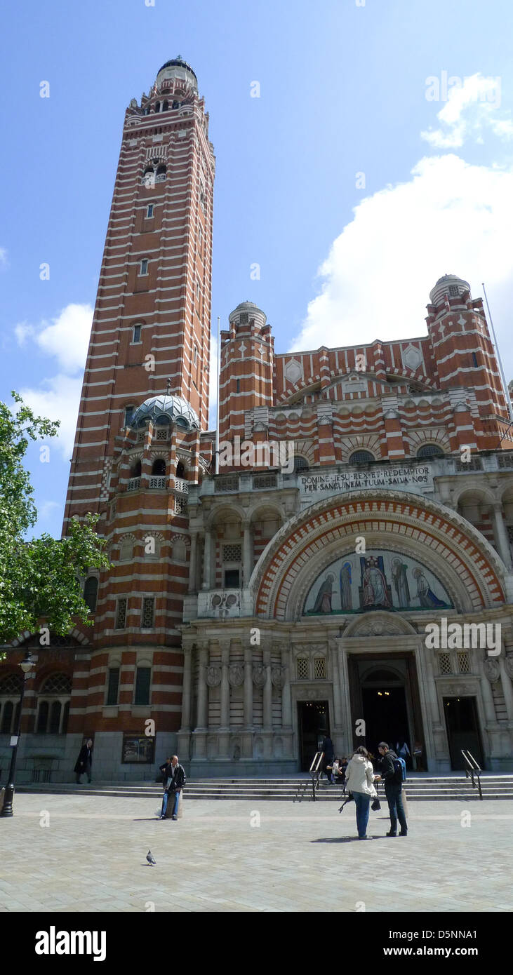 Westminster-Kathedrale auf der Ambrosden Avenue in Victoria, London, UK. Stockfoto